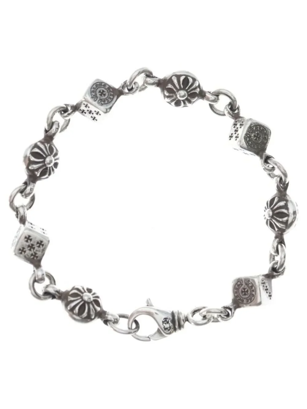 Chrome Hearts Dice No1 Crsbl Cross Ball Bracelet Silver
